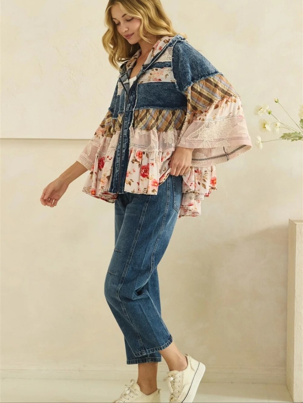 #1791 Oli & Hali Wildflower Wanderer Patchwork Hoodie - Picture 11 of 12